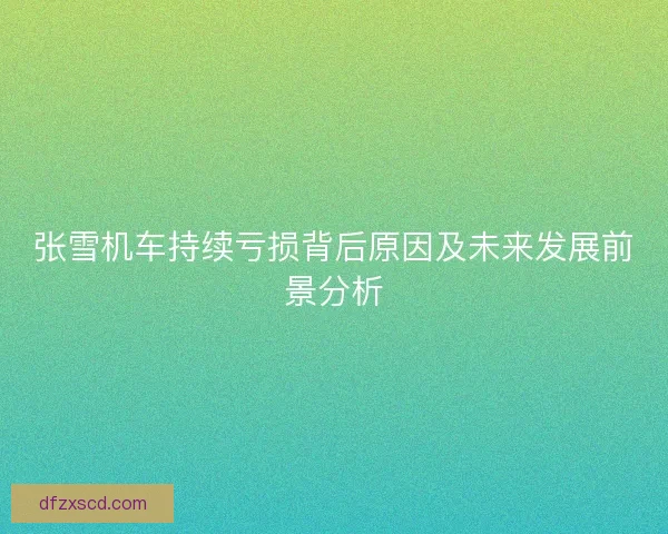 张雪机车持续亏损背后原因及未来发展前景分析 张雪机车持续亏损背后原因及未来发展前景分析