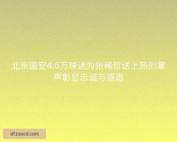 北京国安4.6万球迷为张稀哲送上热烈掌声彰显忠诚与感恩 北京国安4.6万球迷为张稀哲送上热烈掌声彰显忠诚与感恩